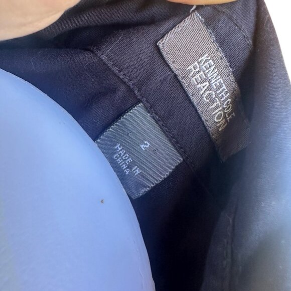 Kenneth Cole Reaction Black Button-Up Dress With Belt Size 2 - Picture 2 of 9